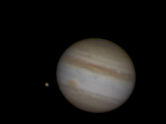 Close view of Jupiter and Io.