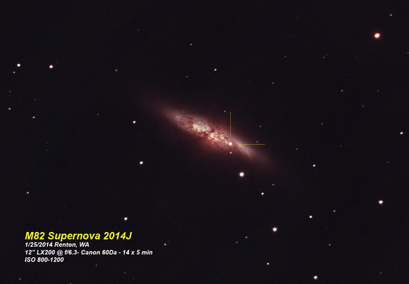Supernova SN2014J  - M82 galaxy.